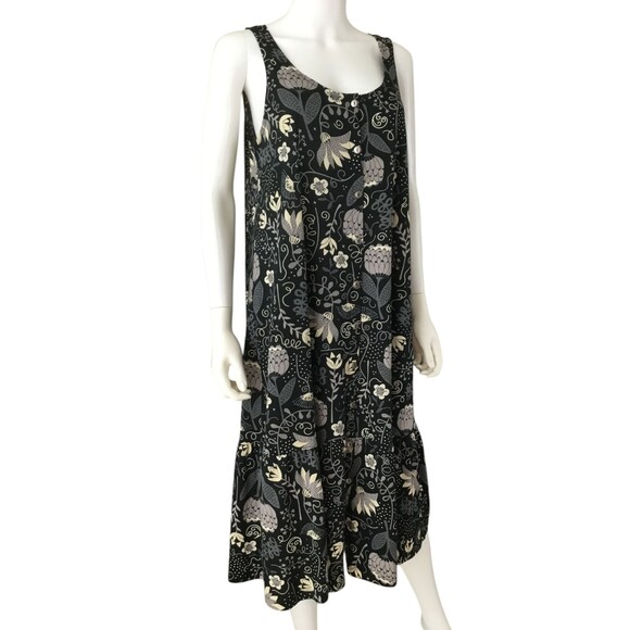 Gudrun Sjoden Shirt Dress sz M Floral Paisley Organic Pockets BOHO Lagenlook NEW - Picture 10 of 14